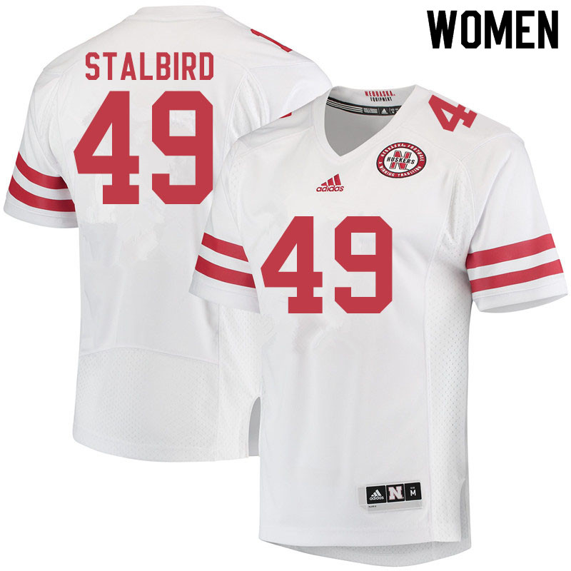 Women #49 Isaiah Stalbird Nebraska Cornhuskers College Football Jerseys Sale-White